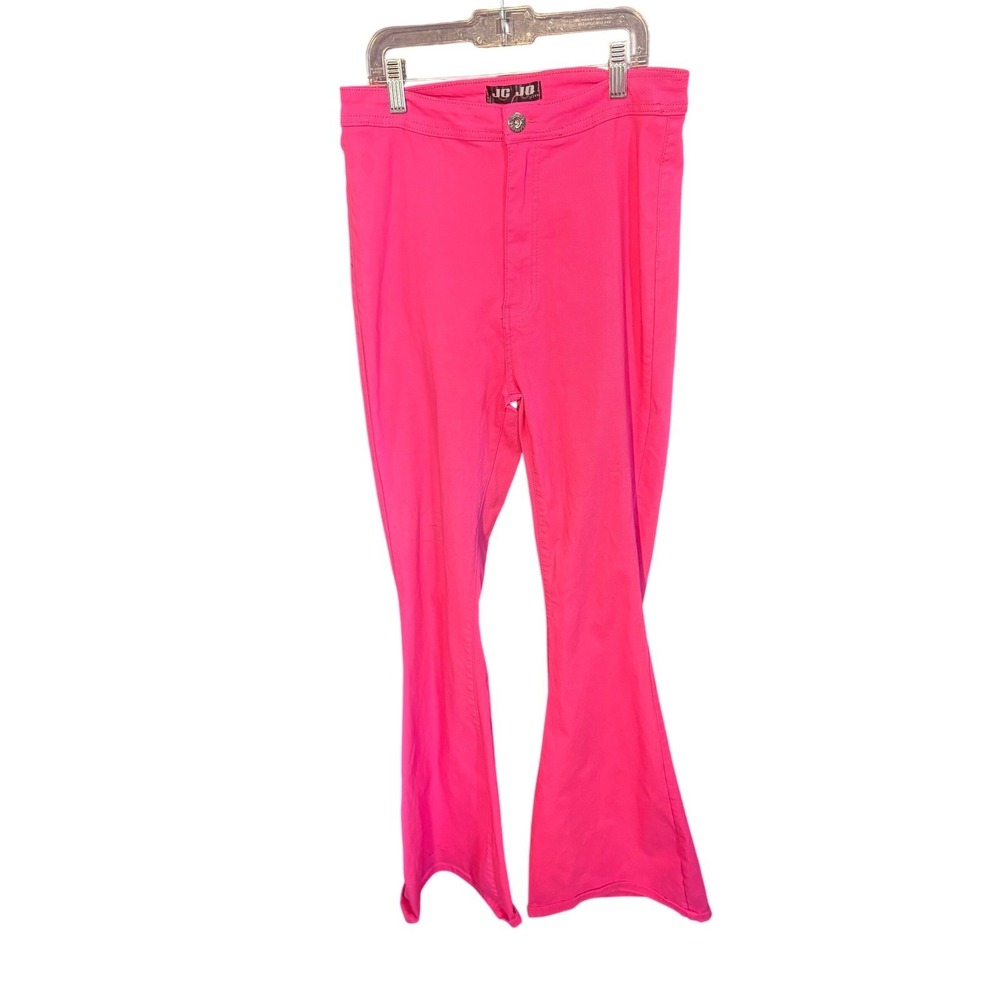 JC & JQ Jeans Womens Hot Pink High Waisted Flare Bell Bottom Pants XL GP2610-FP